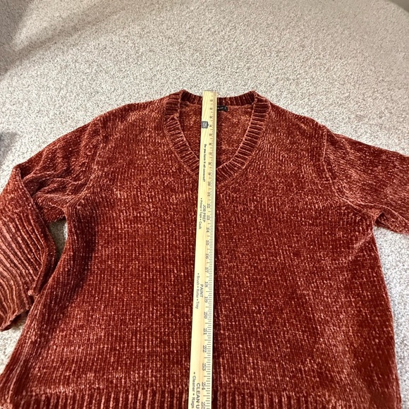 ZARA Women’s Oversized Chenille Knit Sweater Small – Rust Orange – Cozy & Chunky - Picture 5 of 6